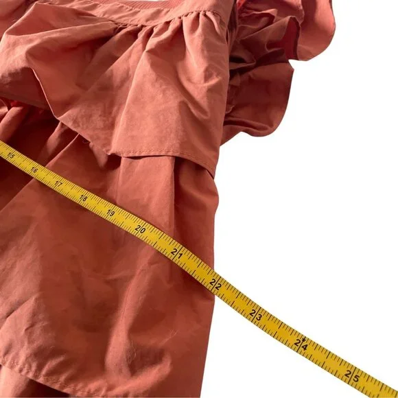 Ulla Johnson Orange Rust Ruffle Dress SZ 0 Spring - Picture 9 of 12